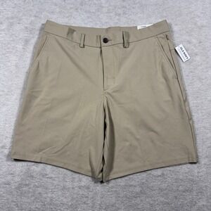 Old Navy Active Tech Hybrid Shorts Mens 34 Khaki Tan 4-Way Stretch Go-Dry Cool